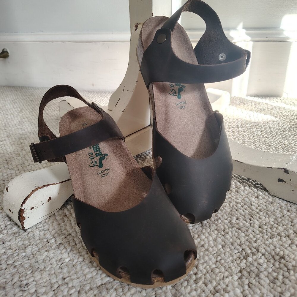 BioNatura Easy - Mary Janes style shoes size 7.5M Black Brown